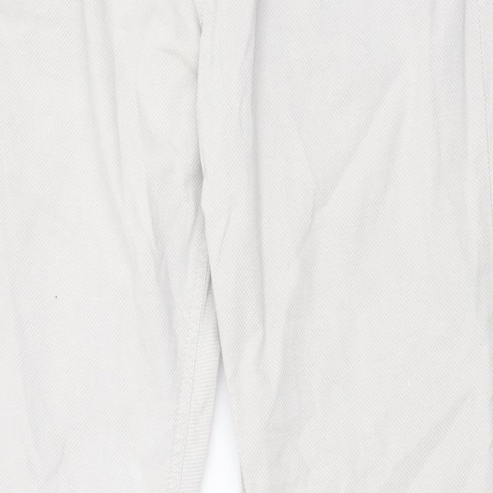 Massimo Dutti Mens Beige  Cotton Trousers  Size 34 L33 in Slim Zip