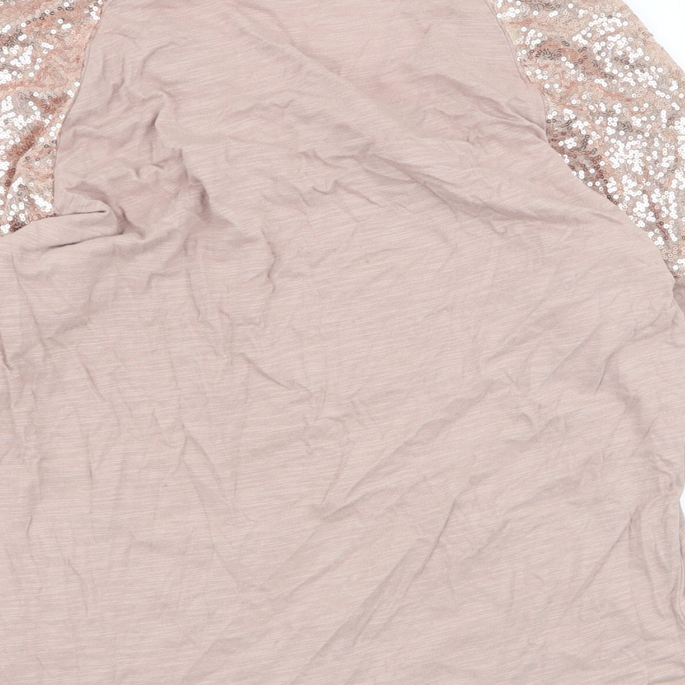 Sheilay Womens Pink  Polyester Jersey T-Shirt Size XL Round Neck - Heart