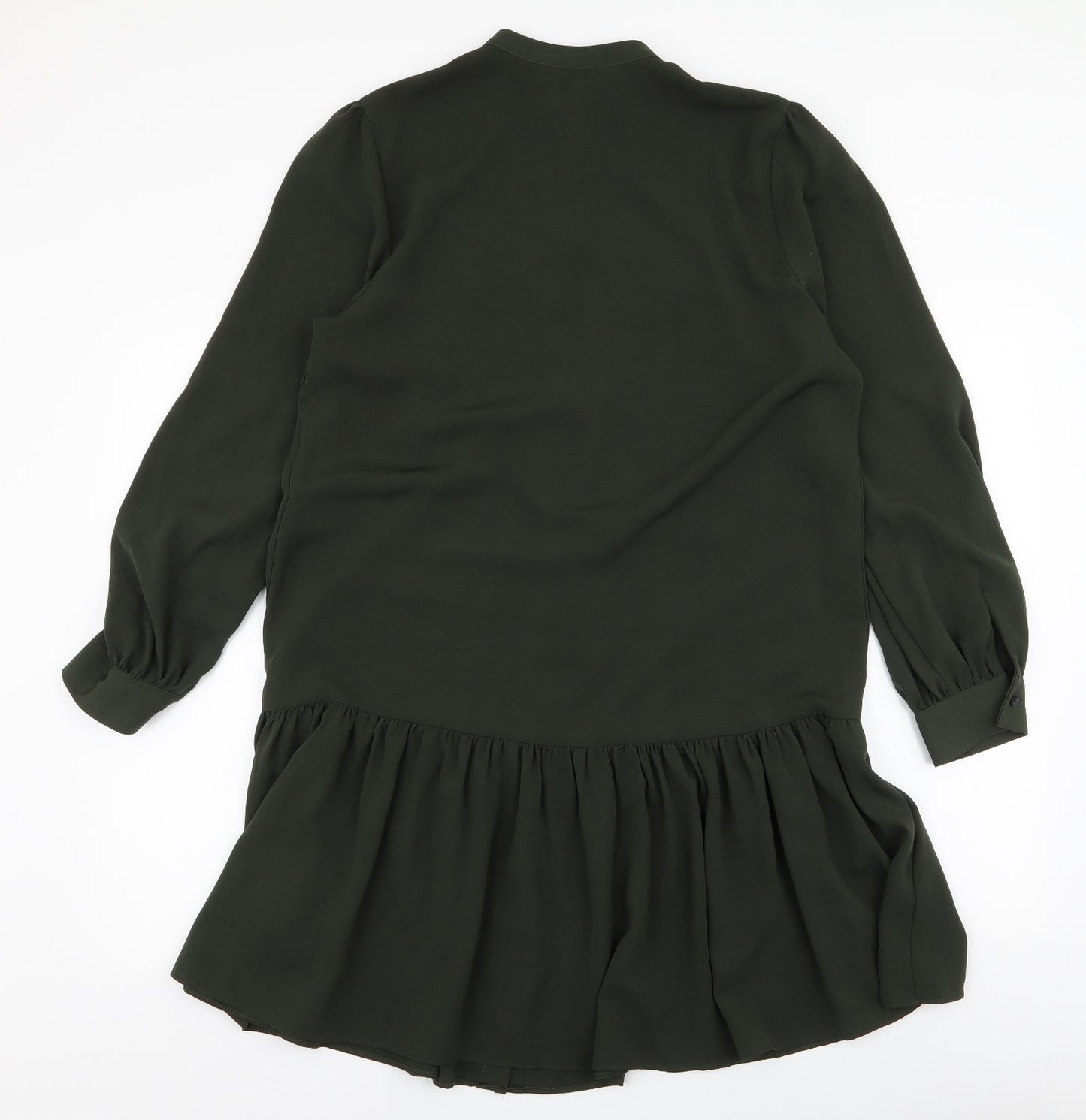 Primark Womens Green  Polyester Shirt Dress  Size 14  Collared Button