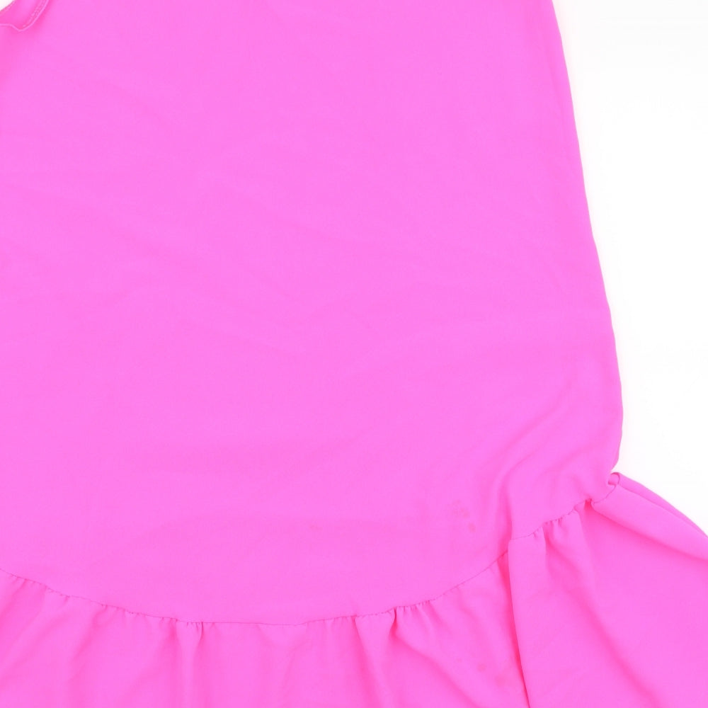 Preworn Womens Pink  Polyester Trapeze & Swing  Size 14  Round Neck Pullover