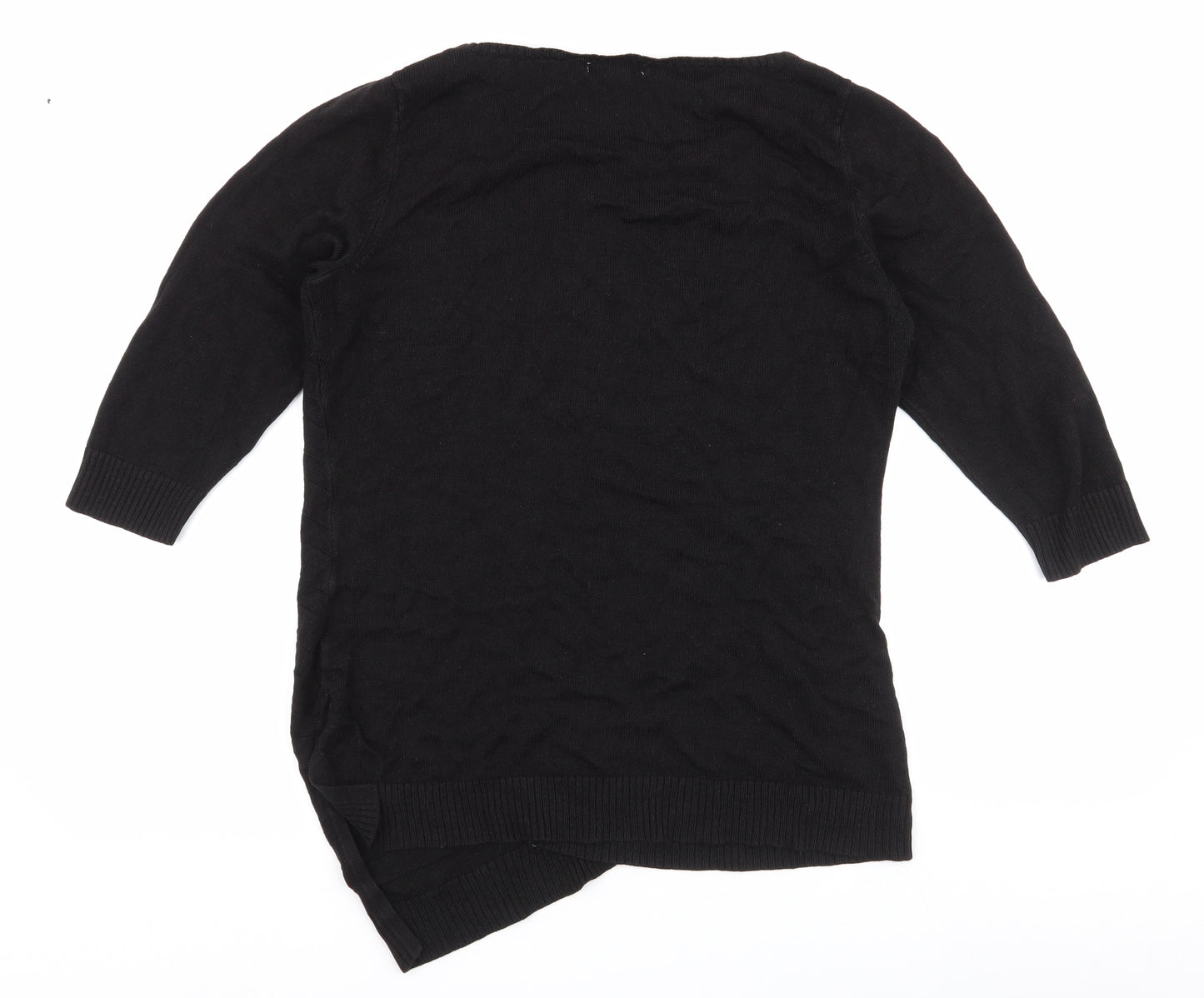 New York & Company Womens Black Round Neck  Acrylic Pullover Jumper Size M