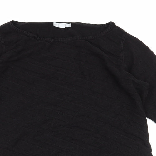 New York & Company Womens Black Round Neck  Acrylic Pullover Jumper Size M