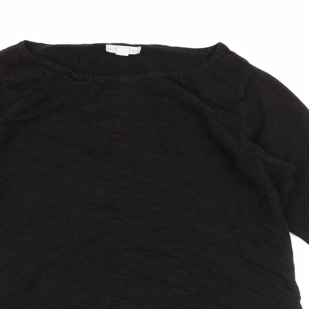 New York & Company Womens Black Round Neck  Acrylic Pullover Jumper Size M