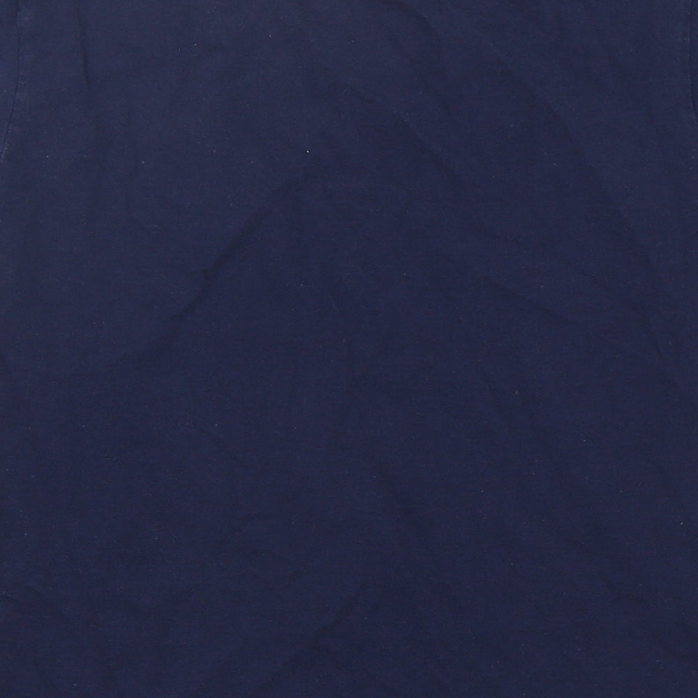 George Girls Blue  Cotton Basic T-Shirt Size 9-10 Years Round Neck Pullover