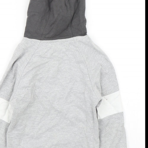 Studio Boys Grey Colourblock Cotton Pullover Hoodie Size 5-6 Years  Pullover