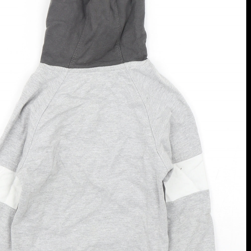 Studio Boys Grey Colourblock Cotton Pullover Hoodie Size 5-6 Years  Pullover