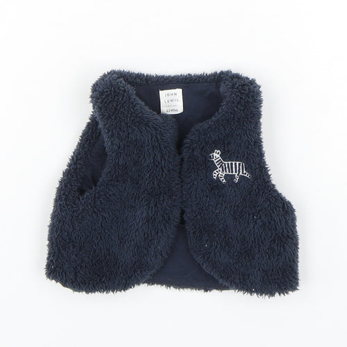 John Lewis  Girls Blue   Gilet Coatigan Size 0-3 Months