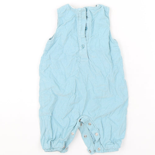 Marks and Spencer Girls Green  Cotton Dungaree One-Piece Size 0-3 Months  Snap