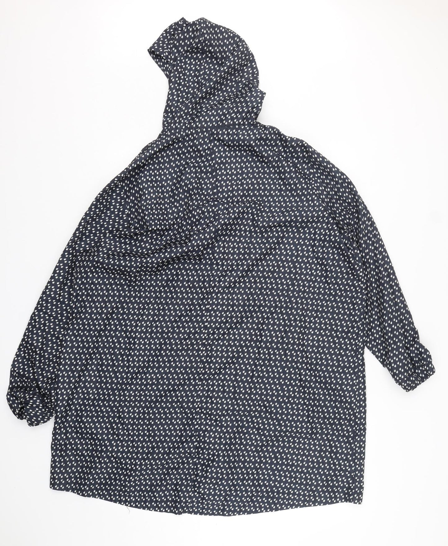 Dunnes Stores Womens Blue Polka Dot  Windbreaker Coat Size XL  Zip
