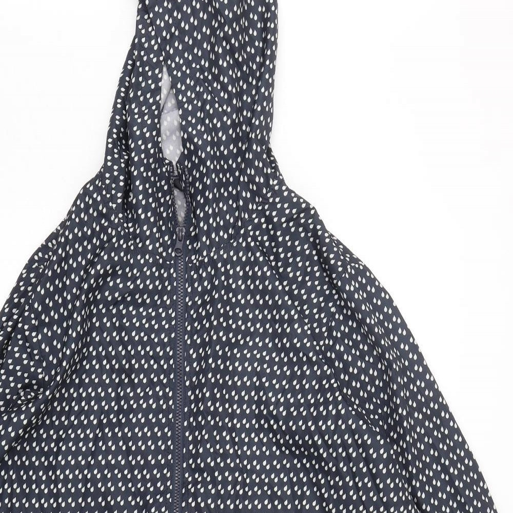 Dunnes Stores Womens Blue Polka Dot  Windbreaker Coat Size XL  Zip