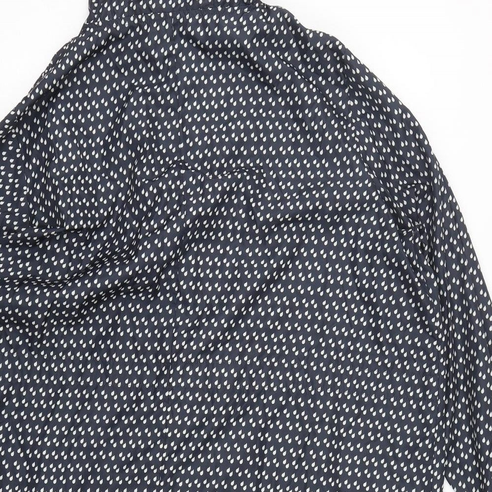 Dunnes Stores Womens Blue Polka Dot  Windbreaker Coat Size XL  Zip