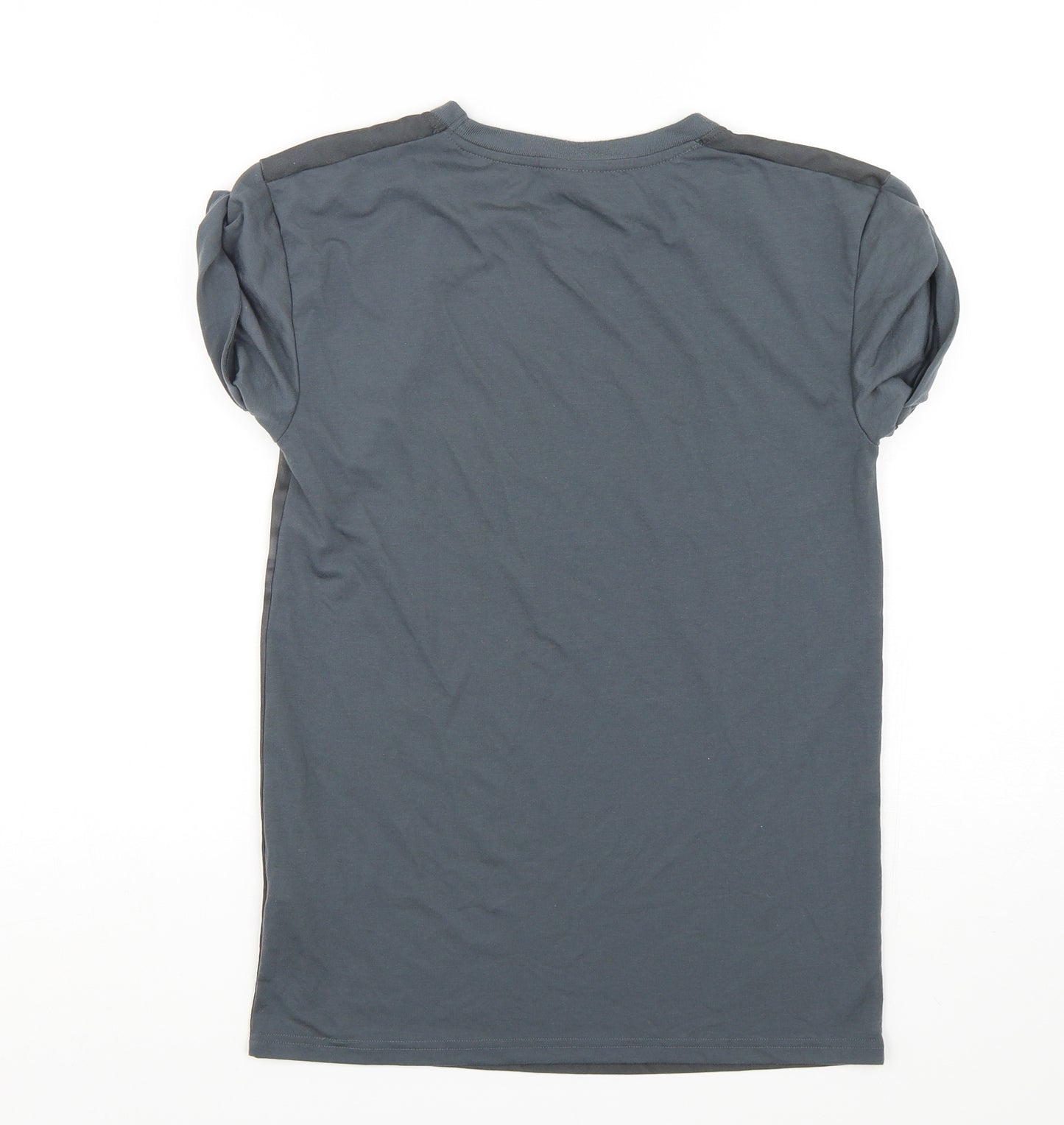 Topshop Womens Grey Geometric Polyester Basic T-Shirt Size 8 Round Neck - Cat Print