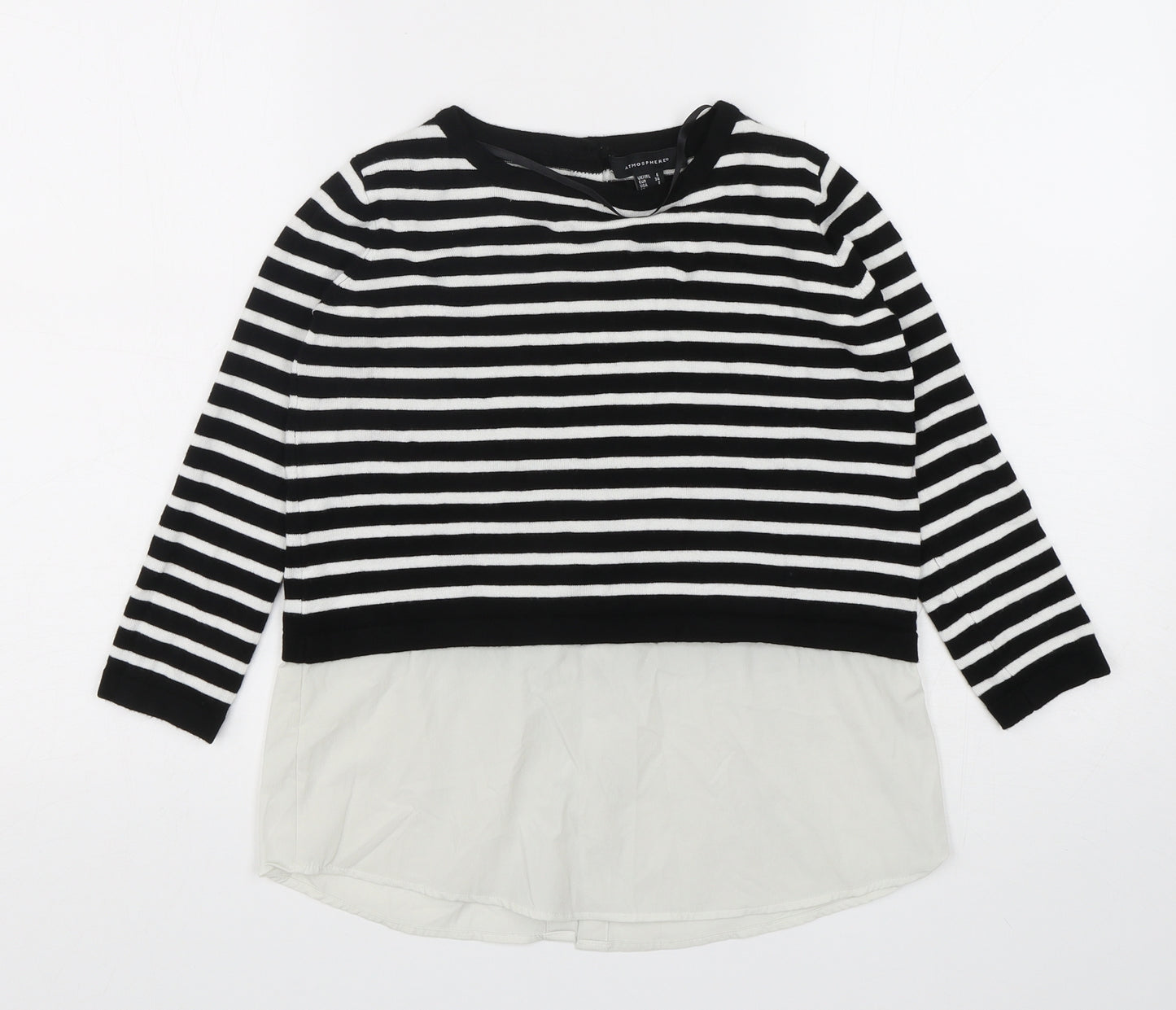 Atmosphere Womens Multicoloured Round Neck Striped Viscose Pullover Jumper Size 6