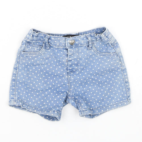 Denim Co Girls Blue Polka Dot Cotton Cropped Trousers Size 18-24 Months