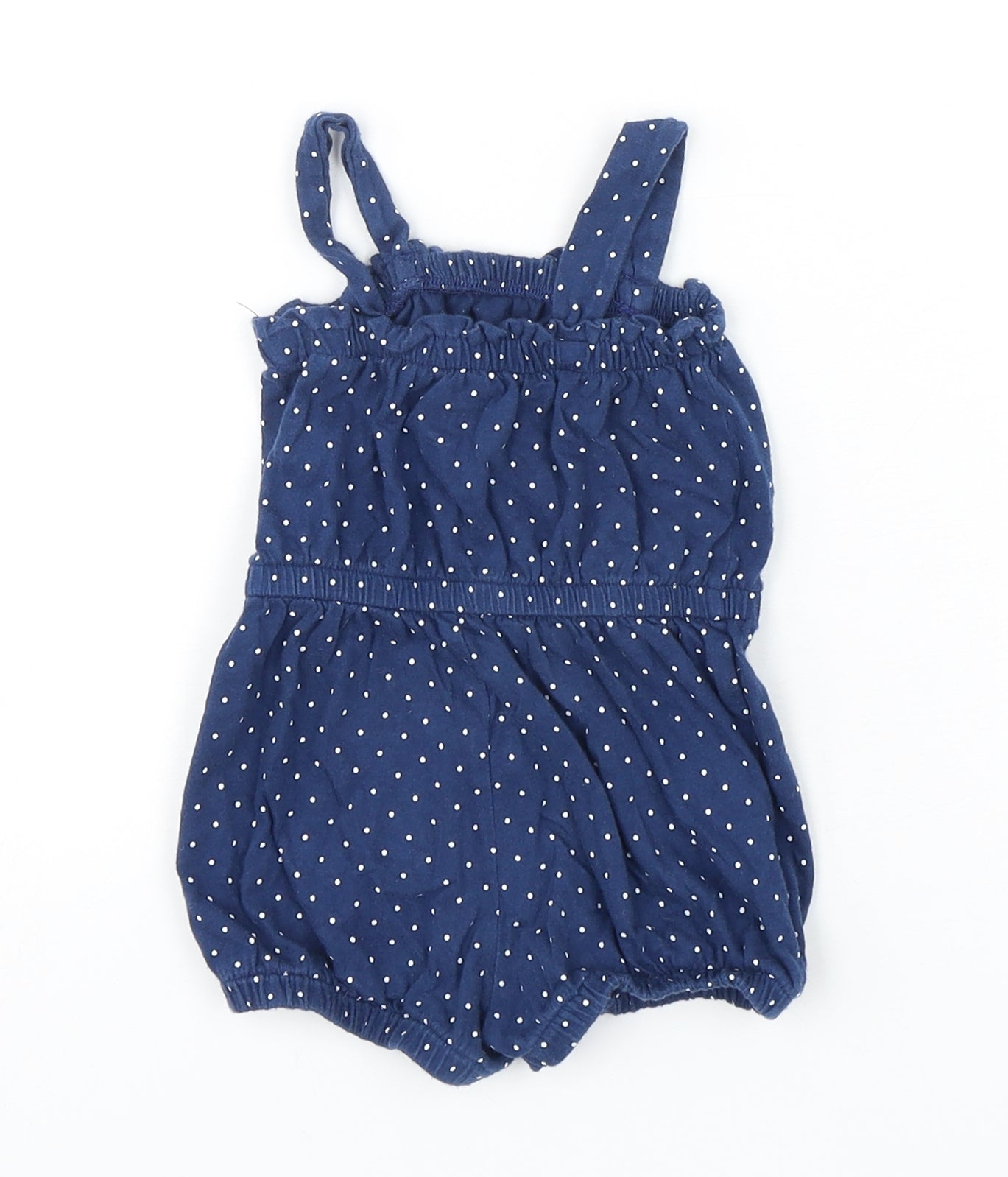 Gap Girls Blue Polka Dot Polyester Romper One-Piece Size 12-18 Months  Pullover
