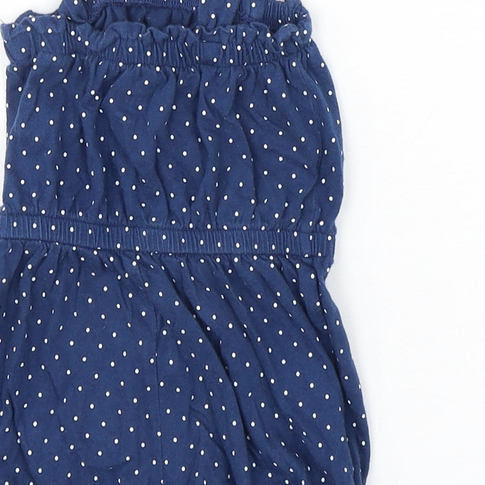 Gap Girls Blue Polka Dot Polyester Romper One-Piece Size 12-18 Months  Pullover