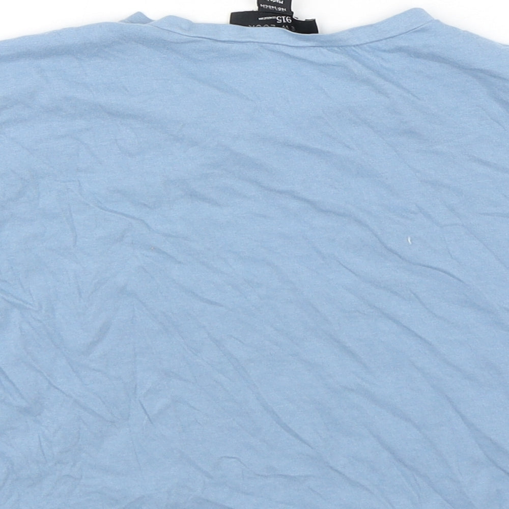 New Look Girls Blue  Cotton Basic T-Shirt Size 10-11 Years Round Neck Pullover