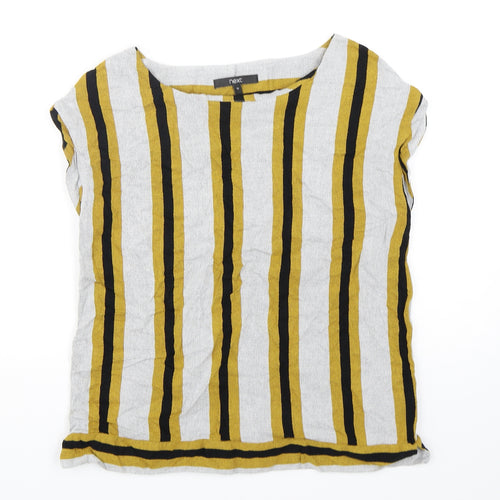 NEXT Womens Multicoloured Striped Viscose Tunic T-Shirt Size 10 Round Neck