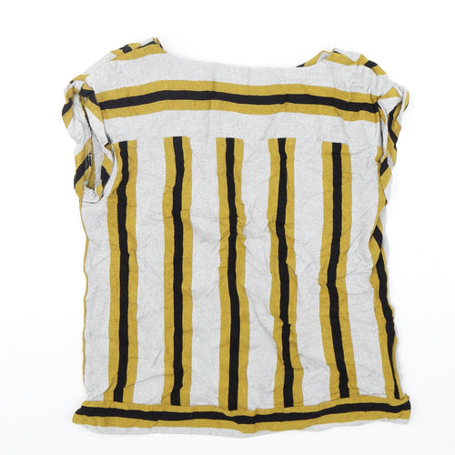 NEXT Womens Multicoloured Striped Viscose Tunic T-Shirt Size 10 Round Neck
