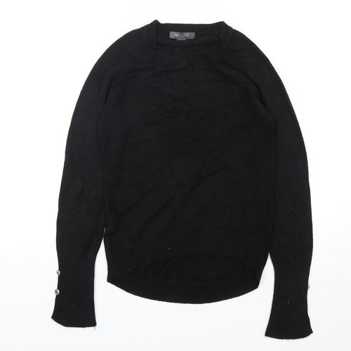 Primark Womens Black Round Neck  Acrylic Pullover Jumper Size 4