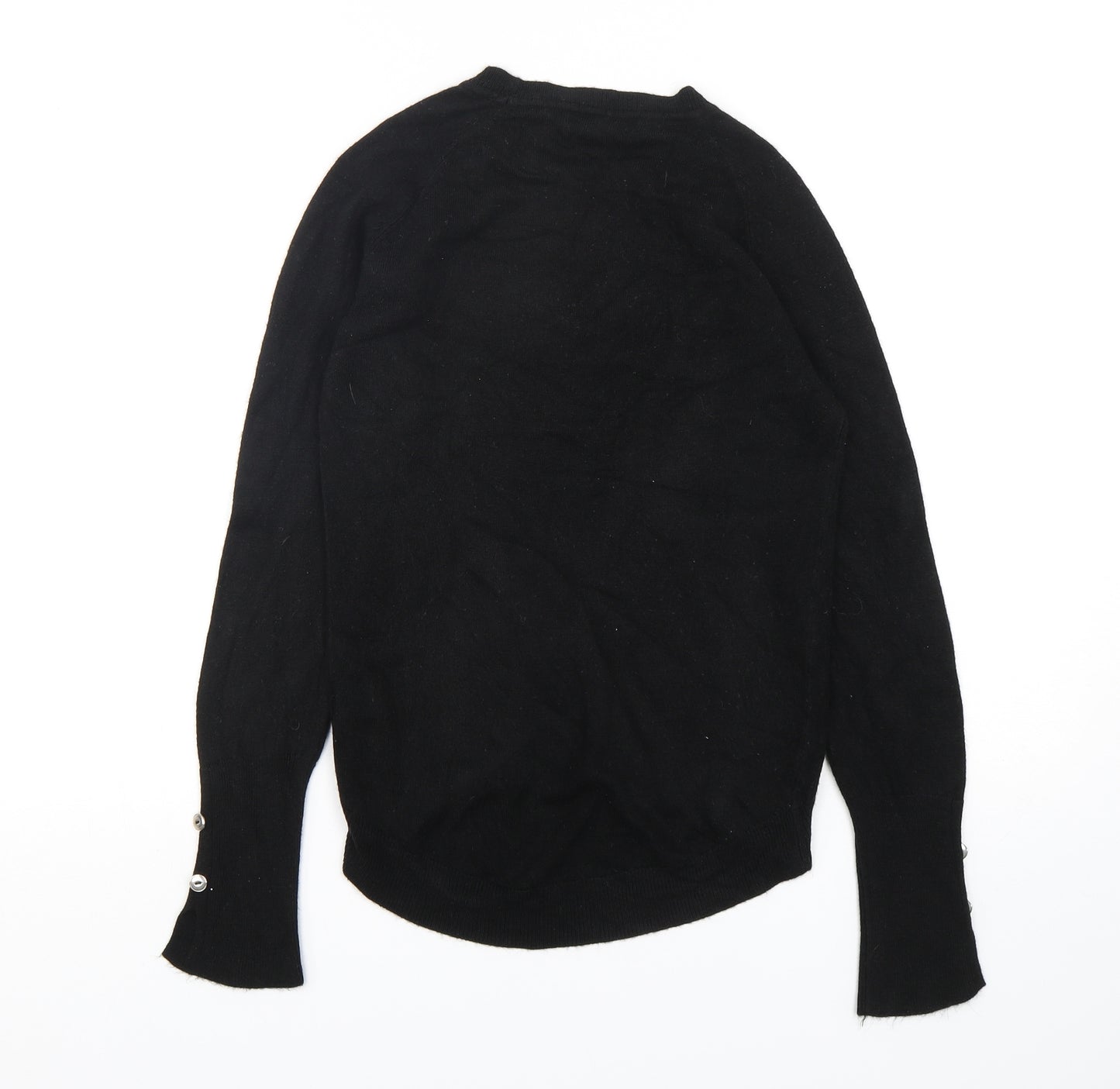 Primark Womens Black Round Neck  Acrylic Pullover Jumper Size 4