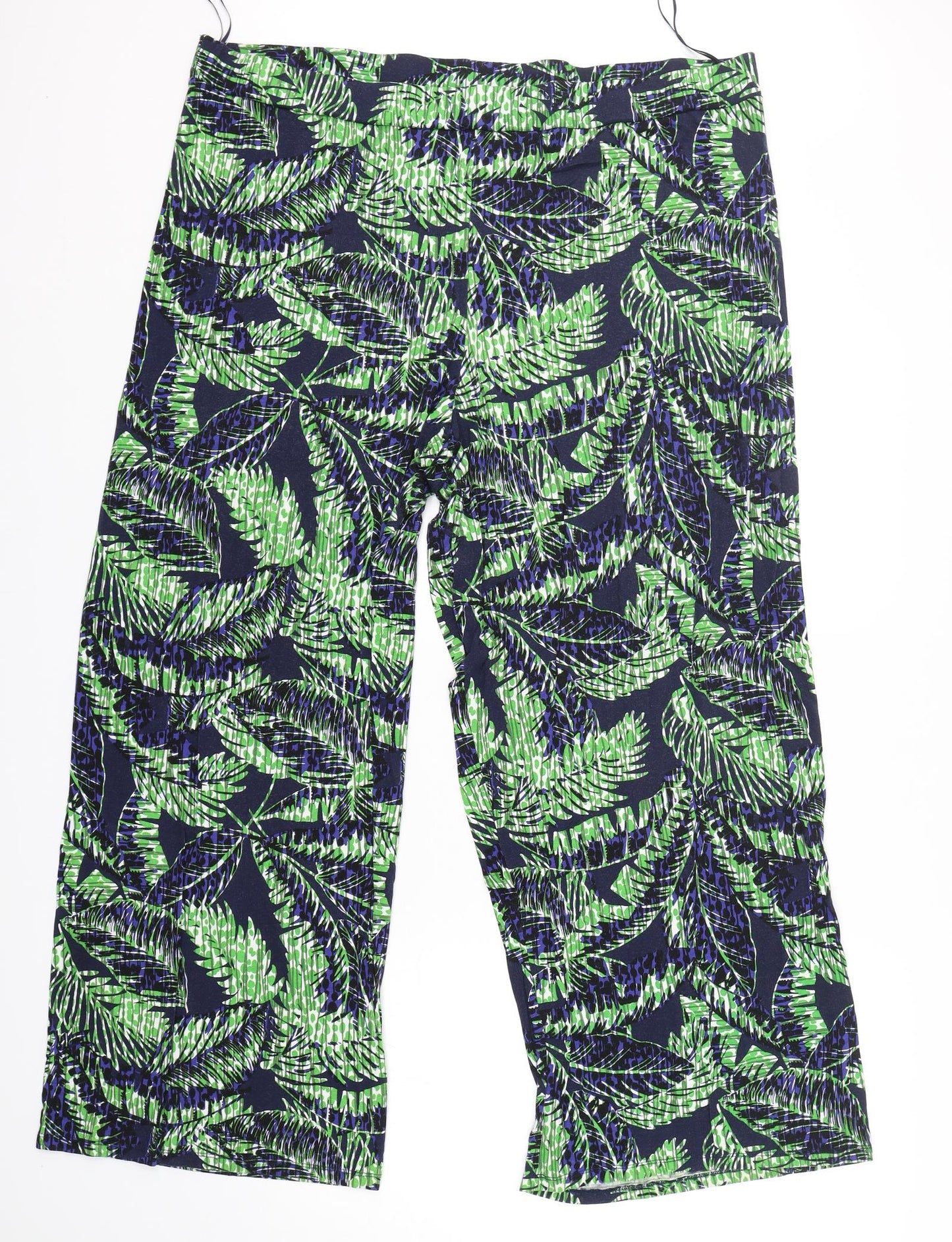 TU Womens Multicoloured Floral Viscose Trousers  Size 24 L30 in Regular