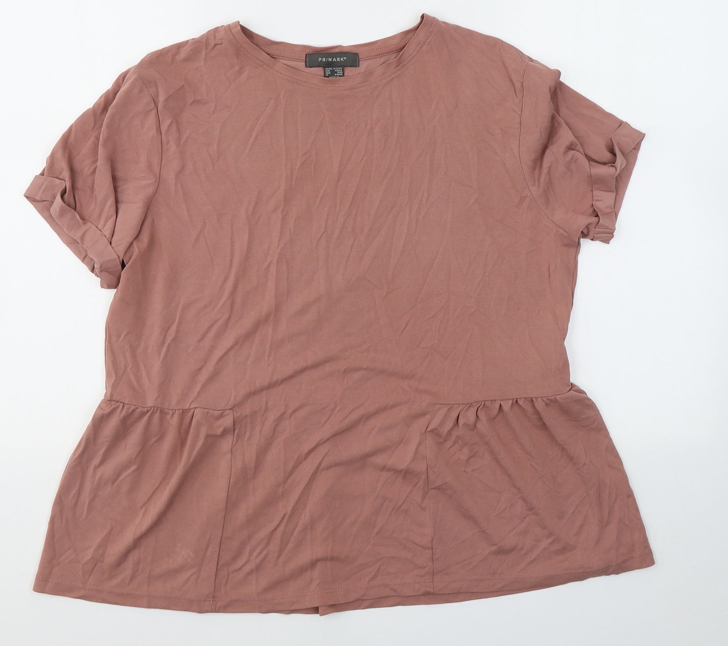 Primark Womens Pink  Modal Basic T-Shirt Size M Round Neck