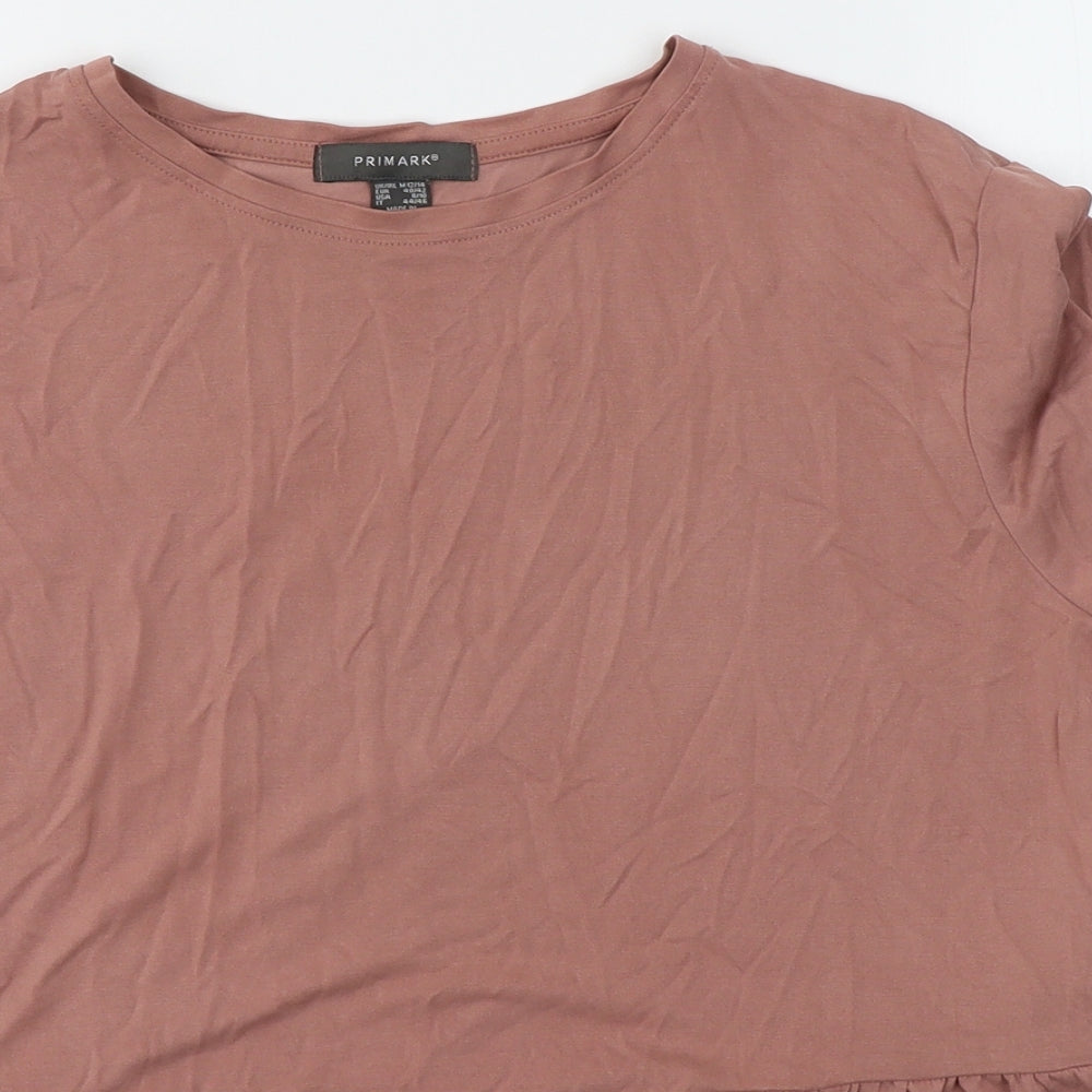 Primark Womens Pink  Modal Basic T-Shirt Size M Round Neck
