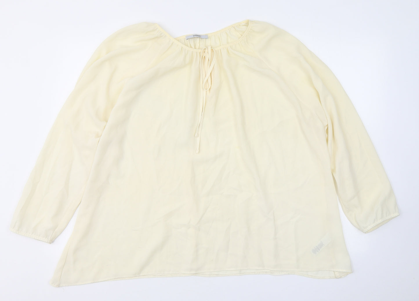 George Womens Ivory  Polyester Basic T-Shirt Size 16 V-Neck