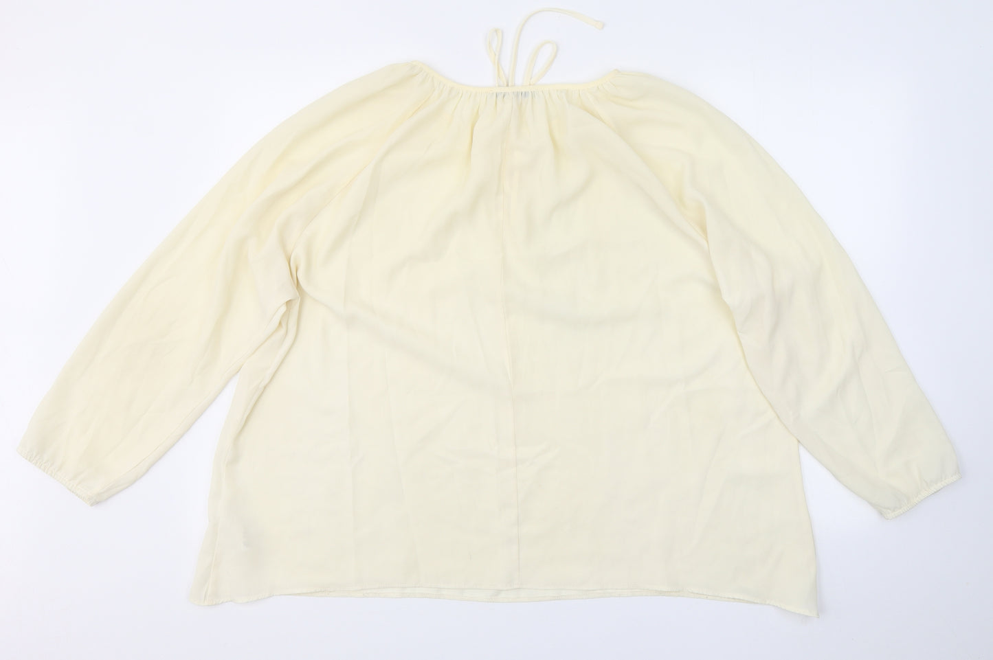 George Womens Ivory  Polyester Basic T-Shirt Size 16 V-Neck