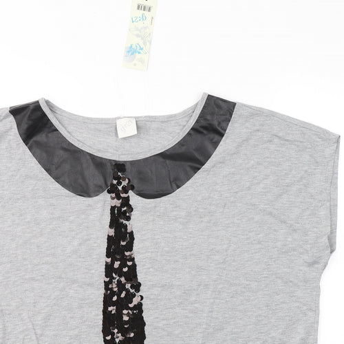 G:21 Womens Grey  Polyester Basic T-Shirt Size 20 Round Neck