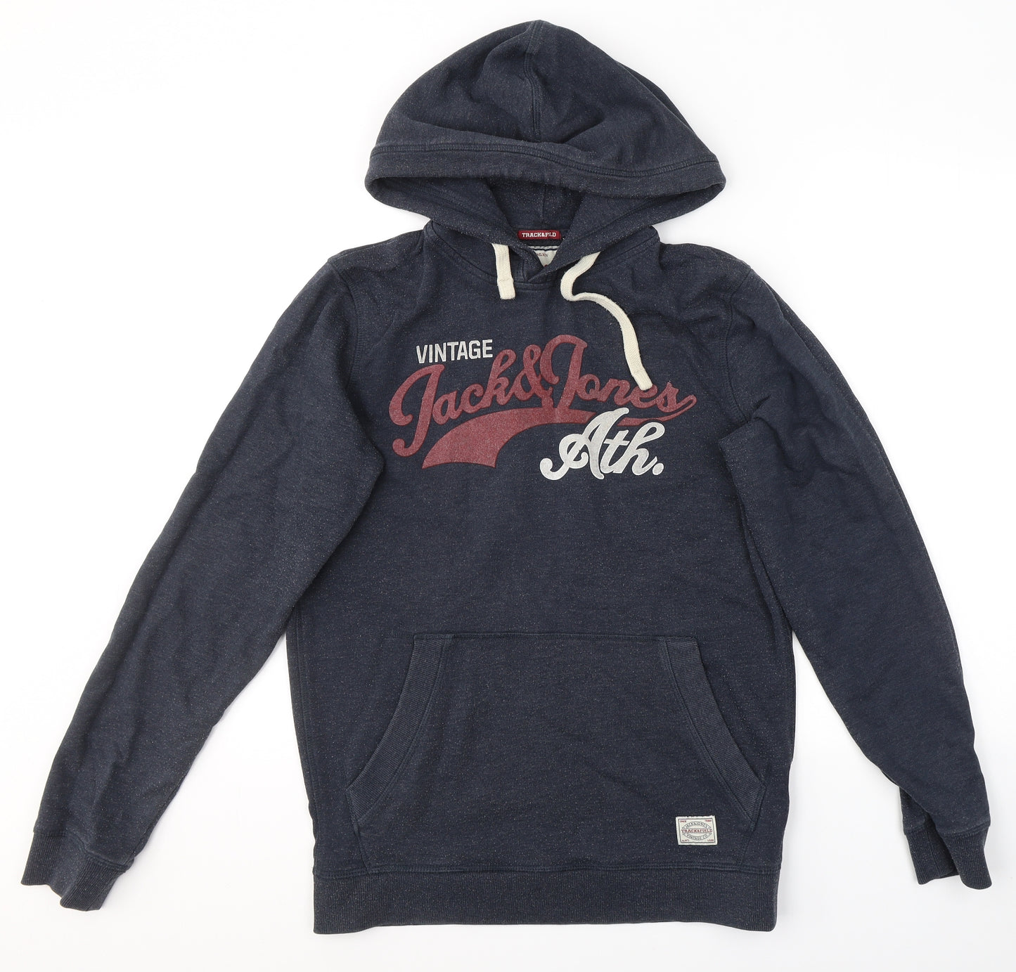 JACK & JONES Mens Blue  Cotton Pullover Hoodie Size M