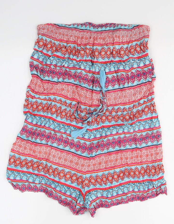 Dunnes Stores Womens Multicoloured Geometric Viscose Playsuit One-Piece Size S L3 in Pullover