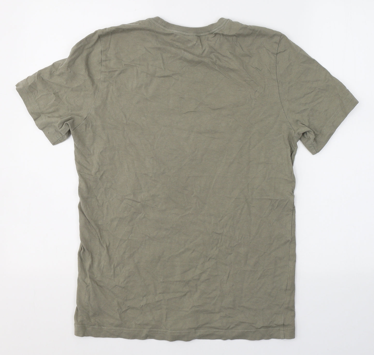 adidas Boys Green  100% Cotton Basic T-Shirt Size 13-14 Years Round Neck Pullover