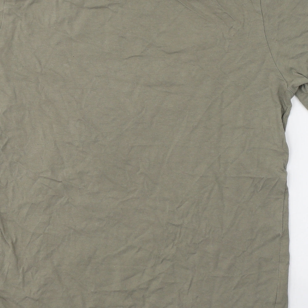 adidas Boys Green  100% Cotton Basic T-Shirt Size 13-14 Years Round Neck Pullover