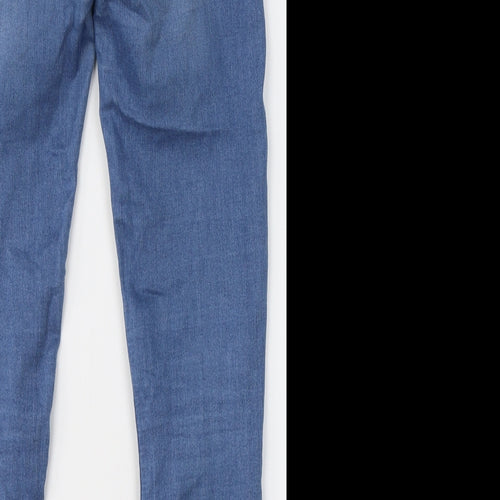 Denim & Co. Womens Blue  Cotton Skinny Jeans Size 10 L30 in Regular Button