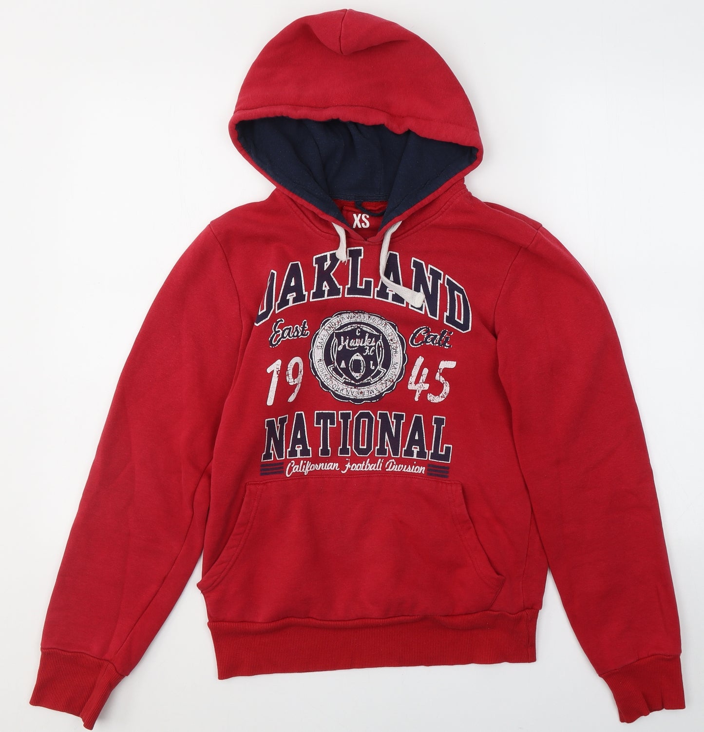 Track and Field Mens Red  Cotton Pullover Hoodie Size XS
