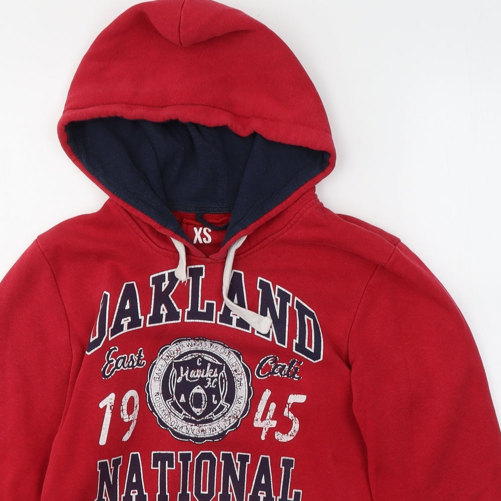 Track and Field Mens Red  Cotton Pullover Hoodie Size XS