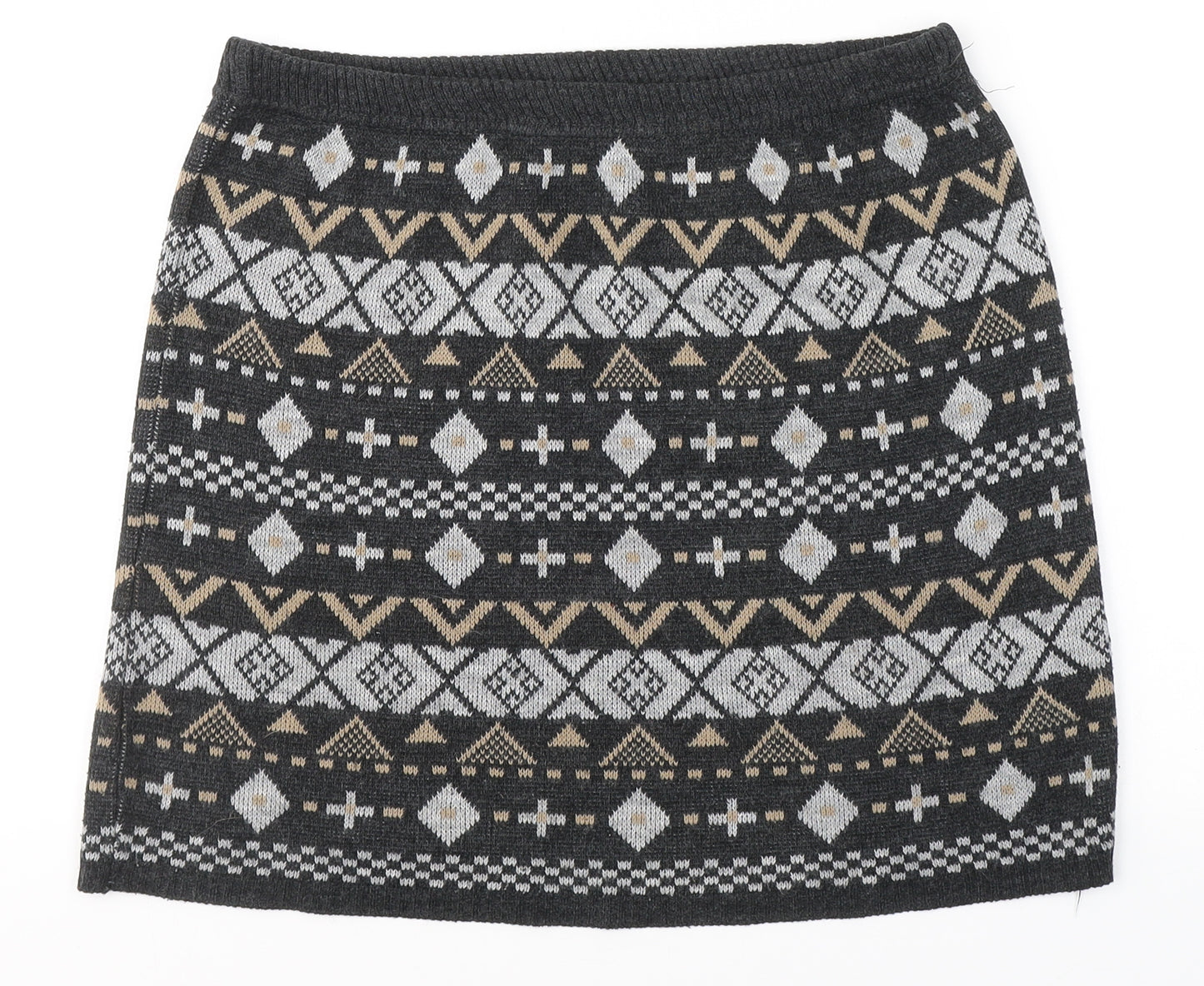 F&F Womens Grey Geometric Acrylic Mini Skirt Size 10
