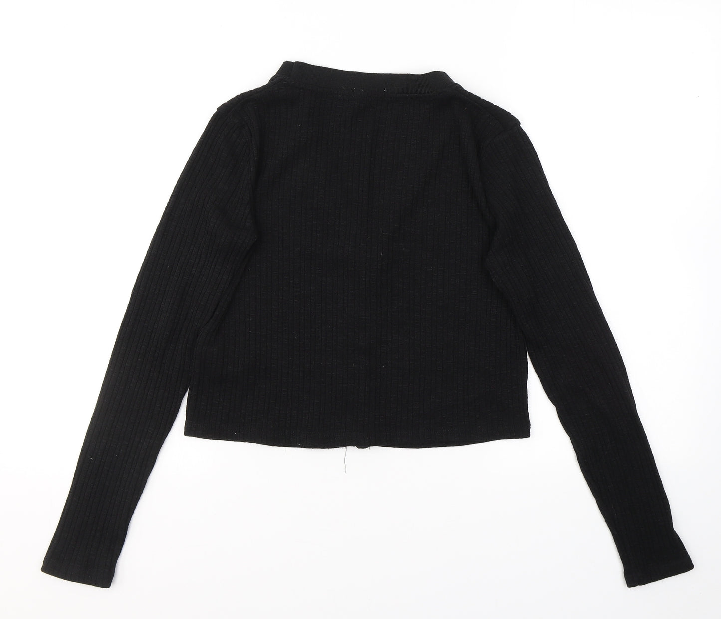 Stradivarius Womens Black V-Neck  Polyester Cardigan Jumper Size M