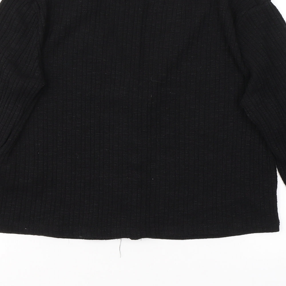 Stradivarius Womens Black V-Neck  Polyester Cardigan Jumper Size M