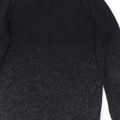 NEXT Womens Black  Cotton Basic T-Shirt Size 10 V-Neck