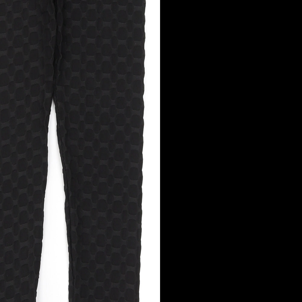 Preworn Womens Black  Polyester Jegging Leggings Size L L26 in