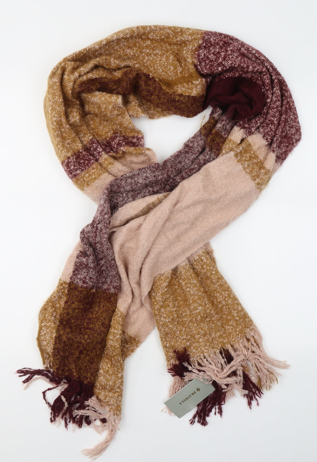 Pranella Womens Multicoloured Plaid Polyester  Scarf