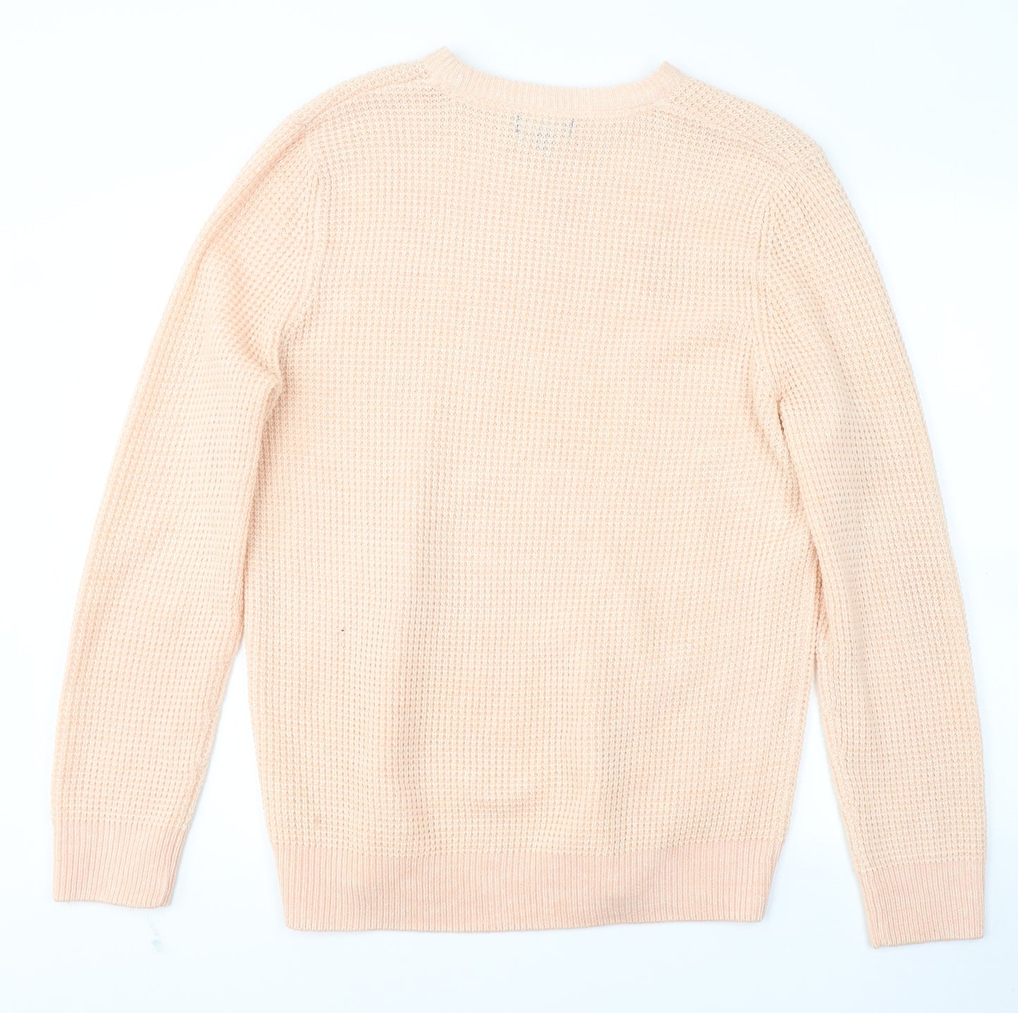 New Look Mens Orange Round Neck  Acrylic Pullover Jumper Size L