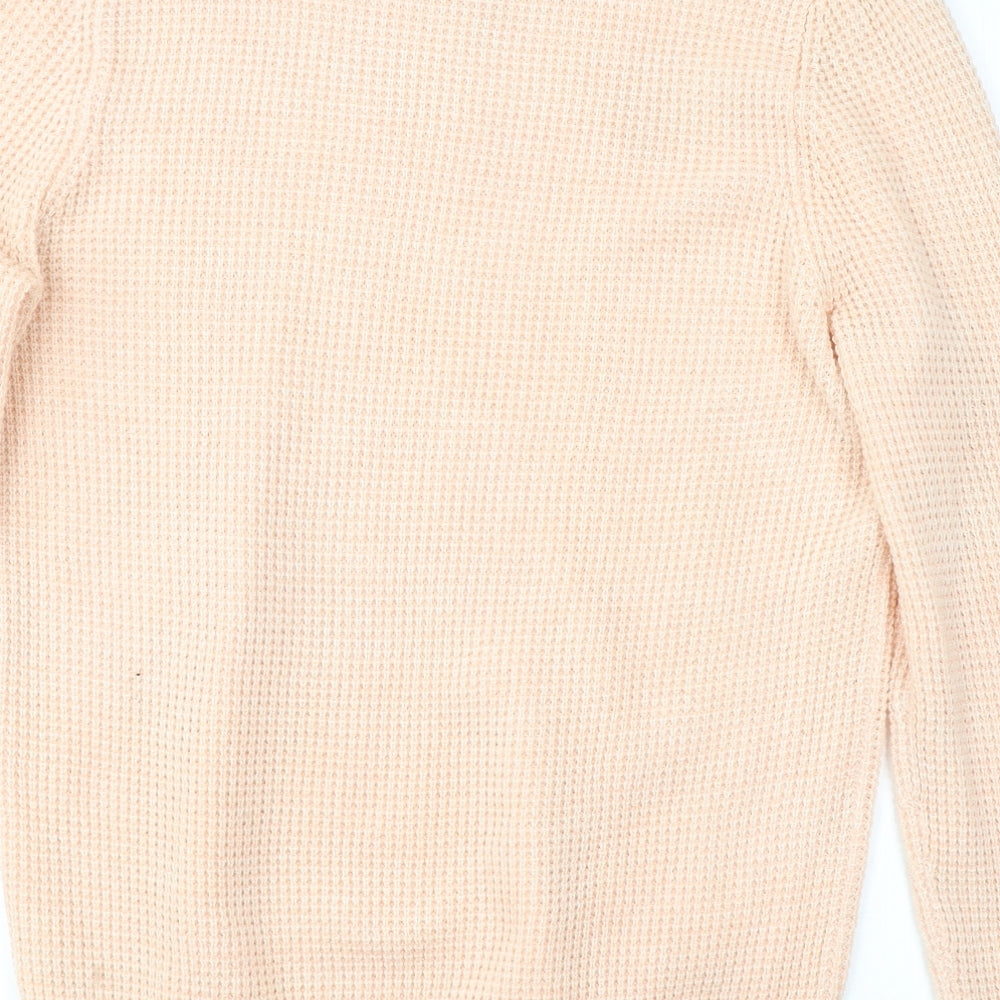 New Look Mens Orange Round Neck  Acrylic Pullover Jumper Size L