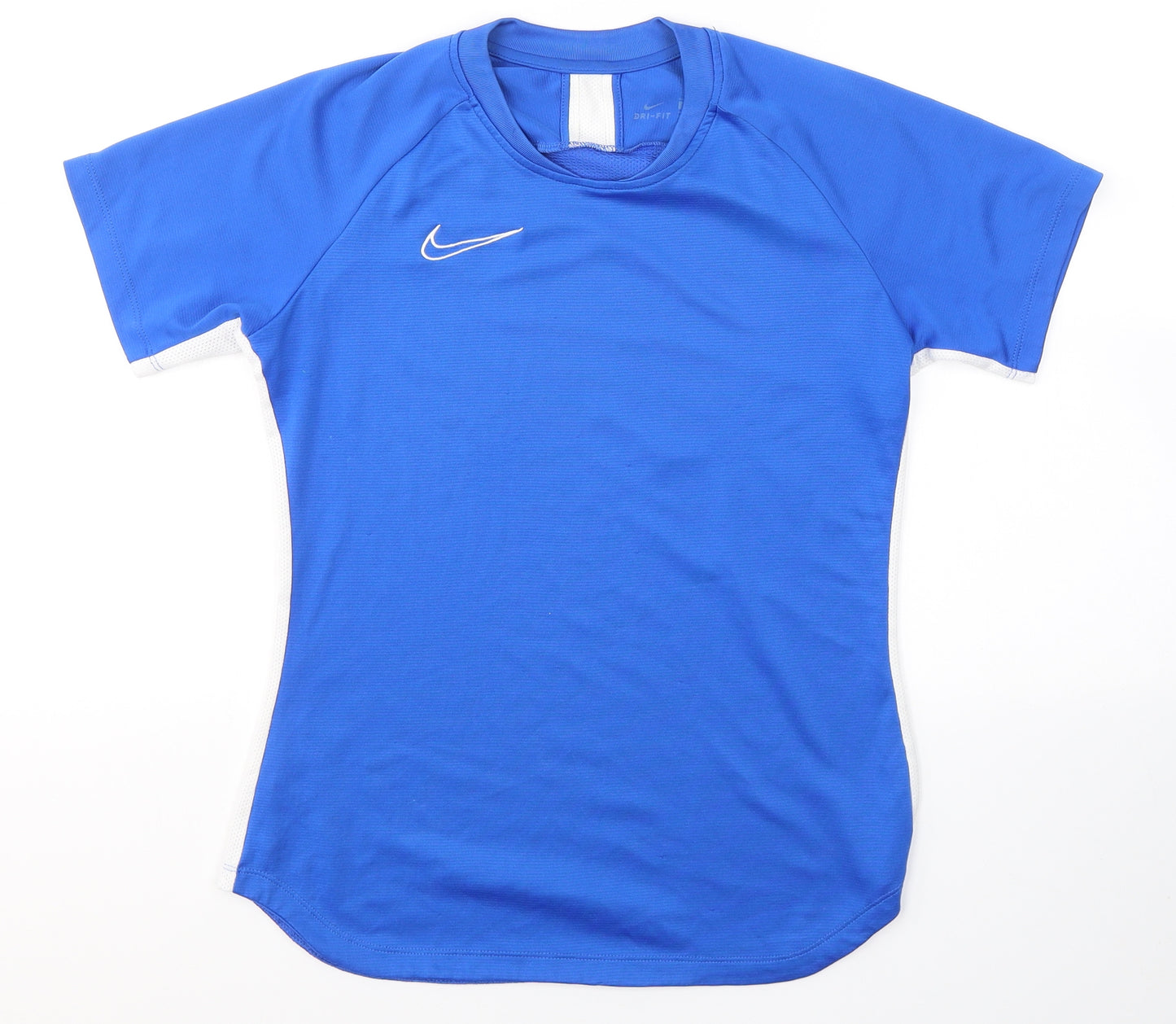 Nike Womens Blue  Polyester Basic T-Shirt Size S Round Neck Pullover