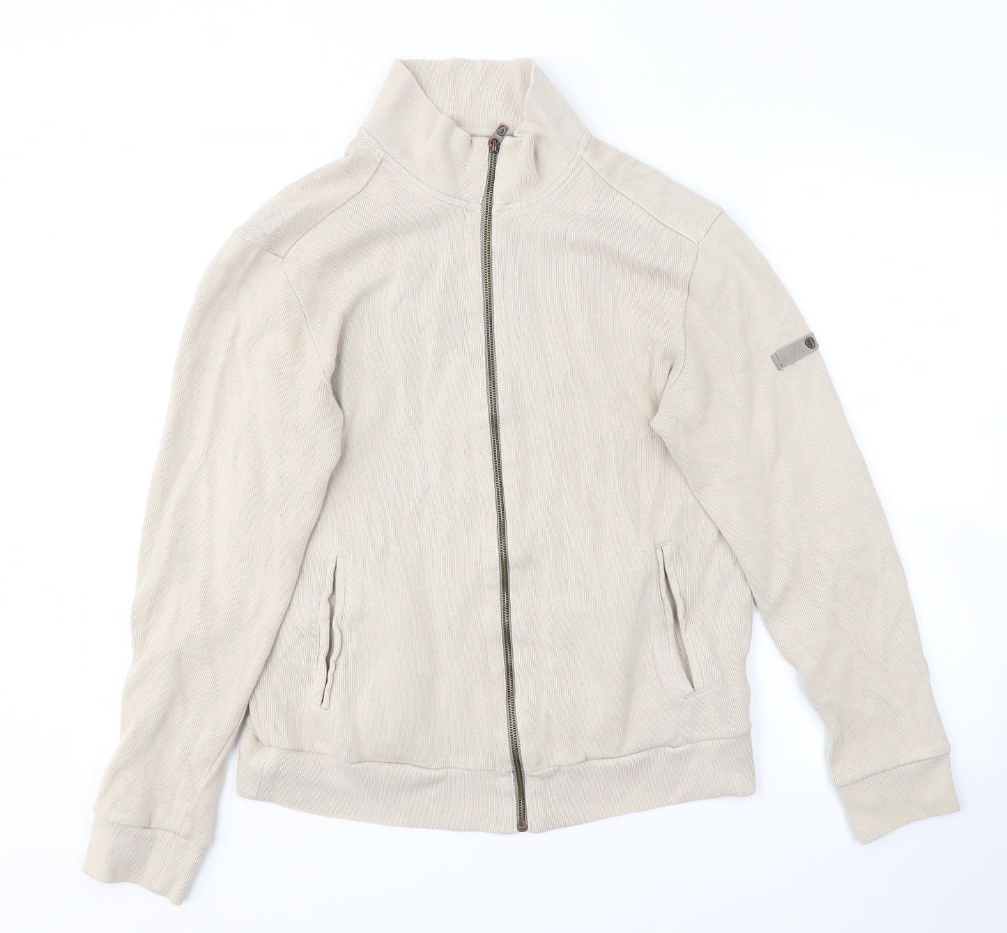 Ben Sherman Mens Beige  Cotton Full Zip Sweatshirt Size M