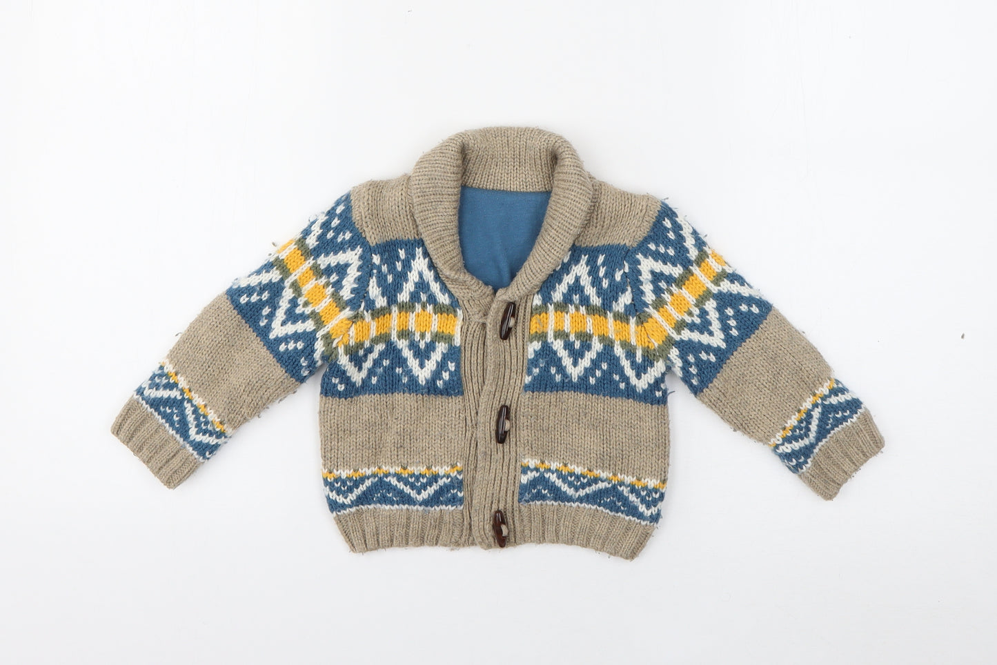 Mothercare Baby Multicoloured  Acrylic Cardigan Jumper Size 9-12 Months  Button