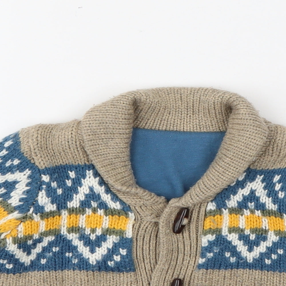 Mothercare Baby Multicoloured  Acrylic Cardigan Jumper Size 9-12 Months  Button